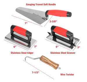 Hicen Set di utensili manuali per muratura da 8 pezzi con cazzuola levigante che misura la cazzuola fresa per fughe taglierina per bordi - Product Image 6
