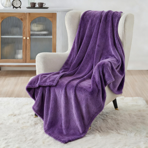 Manta de Franela Personalizada <span class=keywords><strong>para</strong></span> Sofá y Cama, Manta de Ocio <span class=keywords><strong>para</strong></span> Todas las Estaciones en Color Sólido - Product Image 5