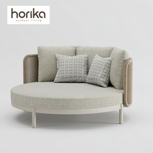 سرير نهاري فاخر دائري الشكل من هوريكا للفنادق والمنتجعات، مصنوع من حبال منسوجة وإطار من الألومنيوم، أثاث خارجي عصري لجانب حمام السباحة - Product Image 2