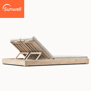 Lit <span class=keywords><strong>de</strong></span> repos extérieur <span class=keywords><strong>double</strong></span> et simple en bois <span class=keywords><strong>de</strong></span> teck pour cour d'hôtel villa-meubles <span class=keywords><strong>de</strong></span> piscine pour plage ou patio <span class=keywords><strong>bain</strong></span> <span class=keywords><strong>de</strong></span> <span class=keywords><strong>soleil</strong></span> - Product Image 5