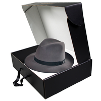 Boîte à chapeau pliable noire durable pour chapeau Fedora, emballage pour chapeau