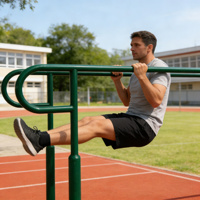 Barres parallèles de fitness en acier galvanisé résistant, écologiques pour l'extérieur, équipement de gym durable pour parcs publics