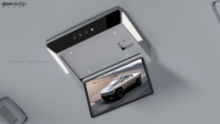 Moniteur de toit de voiture motorisé 14 pouces Android 14 4 Go + 64 Go avec écran tactile, Mirror Link, USB, SD et entrée A/V