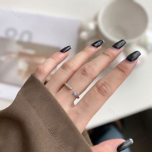 Dylam Adjustable 925 Sterling <b>Silver</b> Statement <b>Rings</b> with Colorful Stone Personalized Letter <b>Stacking</b> <b>Ring</b> for Women Girls - Product Image 6