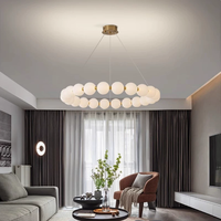 Lustre moderne en forme d'anneau, structure métallique, abat-jour en acrylique givré, luminaire suspendu circulaire pour salon, décoration intérieure
