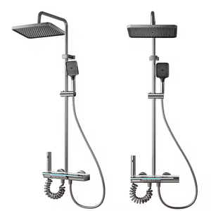 Grey hiện đại Nhà nhôm nước mưa treo tường sang trọng tự động hiển thị kỹ thuật số phím đàn piano phòng tắm thiết lập hệ thống tắm thông minh - Product Image 6