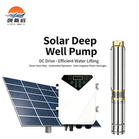 Pompe submersible solaire pour puits profond en acier inoxydable de 4 pouces, pompe de forage sans balais CC MPPT pour l'agriculture, l'irrigation, l'usine, le bateau