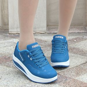 Baskets décontractées d'hiver pour femmes avec chaussures de marche de sport légères et respirantes à lacets Zapatillas Mujer avec coin pour la course - Product Image 5