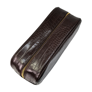 Bolsa de Aseo de Piel Sintética con Patrón de Cocodrilo en Tono Oscuro Vintage Personalizada Royal Fair, Bolsa de Cosméticos de Regalo Premium para Novias, Estuche Grande para Mujer - Product Image 2