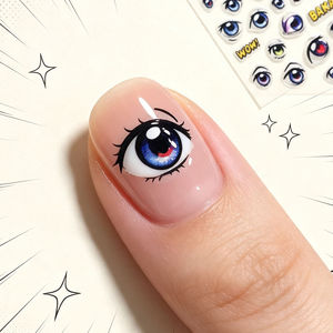 Autocollants pour ongles 5D en relief, yeux d'anime, yeux de <span class=keywords><strong>manga</strong></span>, lettres, autocollants pour ongles, adhésifs, kawaii, DIY, décorations pour ongles - Product Image 5