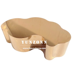 YunZonn Modern Gold <strong>Mirror</strong> Stainless Steel Coffee <strong>Table</strong> Irregular Style for Living Room Dining Hotels Villas Apartments Use - Product Image 5