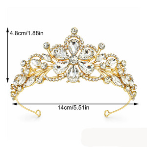 Corona <span class=keywords><strong>de</strong></span> Cristal <span class=keywords><strong>de</strong></span> Colores Surtidos al por Mayor <span class=keywords><strong>de</strong></span> Fábrica, Tiara <span class=keywords><strong>de</strong></span> Aleación con Pedrería, Corona <span class=keywords><strong>de</strong></span> <span class=keywords><strong>Flores</strong></span> Barrocas para Novia y Boda - Product Image 6