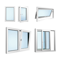 Fenêtres à battants horizontaux modernes en PVC UPVC de haute qualité à bas prix avec double vitrage en verre trempé pour écoles