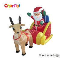 Nouvelles Ornements de Noël gonflables Gonflables de Noël Père Noël et Cerf Bouffées de Noël Gonflables avec Lumière LED pour Pelouse