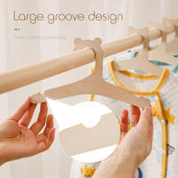 Porte-vêtements mural en bois écologique en forme d'ours de dessin animé, à faire soi-même, pour vêtements d'enfants, décoration de chambre d'enfant