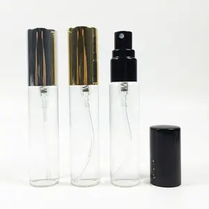 Leeres klares Glas Reisen 10ml Parfüm flasche Kosmetische Duftöl flasche Probens pender mit schwarzem Deckel