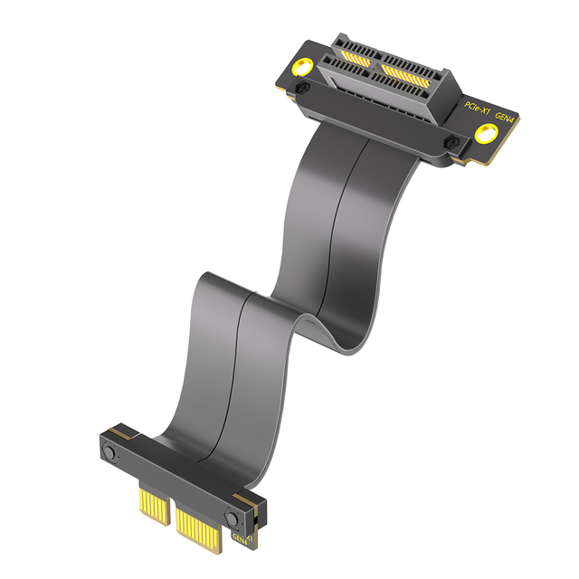 PCI-E 4.0 X1 High Speed 90 Degree Riser Cable with PVC Material 4GB/s Recording Speed for Desktop Use-in Stock