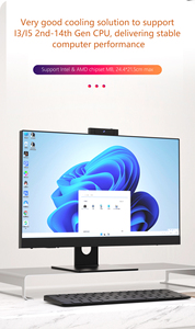 PC tout-en-un de bureau de haute qualité 23.8 pouces LCD Core I3/i5/i7 Monoblock Barebone avec stockage SSD + HDD Win11 pour les joueurs - Product Image 3