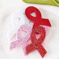 Autocollant en forme de ruban, motif rouge, blanc, rose, strass plat, transfert thermique, applique, patch pour vêtements, décoration de bagages