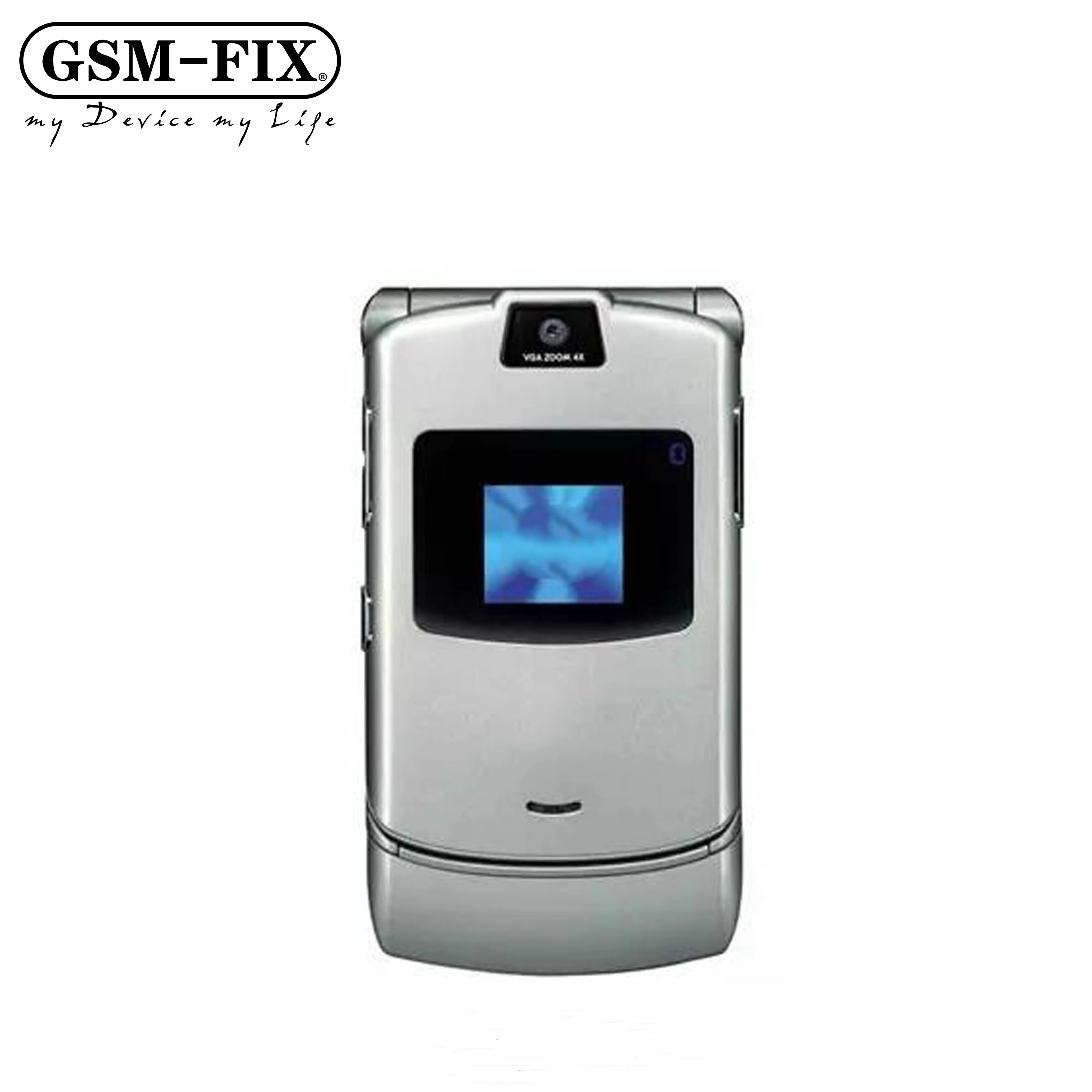 GSM-FIX โทรศัพท์มือถือง่าย GSM Quad Band Flip ปลดล็อกโทรศัพท์มือถือชนิดเก่าสำหรับ Motorola RAZR V3