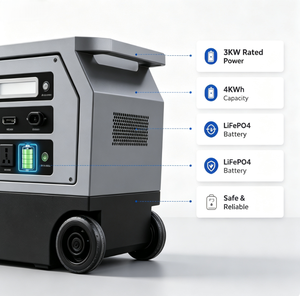 Station d'alimentation portable 3000W 4KWh, générateur solaire avec batterie au lithium |   11000 cycles - Product Image 5