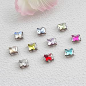 Bracelet élastique DIY en cristal multicolore avec breloque en acier inoxydable de style italien, perle et cœur, bracelets de style italien - Product Image 1