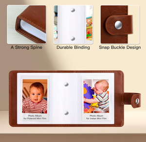Album photo miniature rétro personnalisé avec 52 poches, 2x3 pouces, en cuir PU, pour appareil photo instantané Fujifilm <span class=keywords><strong>Instax</strong></span> Mini <span class=keywords><strong>Polaroid</strong></span> - Product Image 4