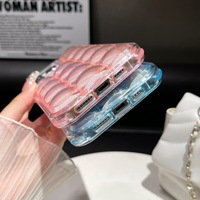 Nouvelle conception 2026 – Coque de téléphone rigide en PC transparente avec motif bloc de glace et texture gaufrée 3D effet bulle pour iPhone 17 Pro Max 16