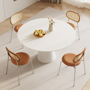 Rock Plate Dining <strong>Table</strong> for <strong>Small</strong> Apartments Minimalist Design Pure Black <strong>White</strong> Turntable Top Anti-scratch Anti-scalding No - Product Image 4