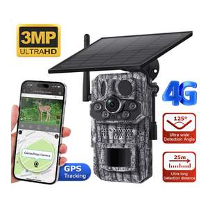 Caméra solaire Ubox <span class=keywords><strong>Pro</strong></span> 3MPHD 4G avec caméra de chasse GPS 3/1, reconnaissance animale par IA, détection de température, caméra de réseau camouflage - Product Image 1