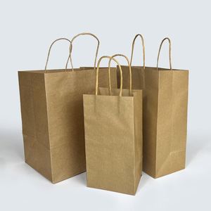 ZJPACK Eco-friendly Customize Logo Restaurant Kraft Paper Bag Takeaway Burger Fast Food Gift Paper Bag with Handle - Product Image 3