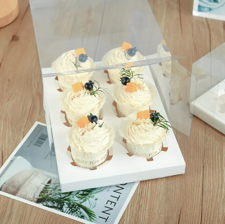 크래프트 케이크 상자 포장 재활용 종이 도시락 투명 멀티 컬러 인쇄 개인화