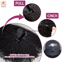 Perruques sans colle en cheveux humains vierges Remy, pré-coupées, en cheveux vietnamiens bruts, pour femmes, demi-perruque bouclée crépue, avec ligne de cheveux invisible 3 en 1 HD