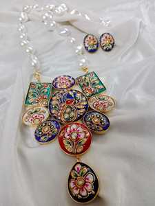 Exclusive Tanjore set Jewelry Set New Arrival Fashionable Necklace Earrings for Weddings wear - Product Image 4