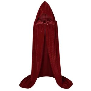 Cape de velours à capuche pour Halloween, costume médiéval, robe de sorcière, manteaux pour enfants et adultes, pour fêtes et spectacles sur scène - Product Image 3