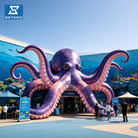 Sculpture géante gonflable de pieuvre, modèle d'art en forme de pieuvre souple, utilisée pour la décoration esthétique dans les activités des parcs marins