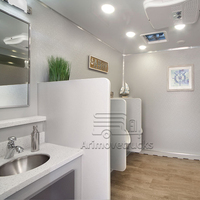 Remorque de salle de bain portable de luxe, toilettes portables aux Philippines, toilettes de bus avec lavabo, douche, fosse septique