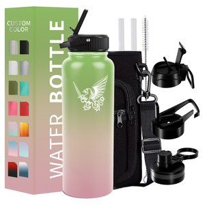 Nova Chegada Térmica 12 18 32 40Oz Garrafa Cor Personalizado Garrafas De Água De Aço Inoxidável Com Palha - Product Image 6