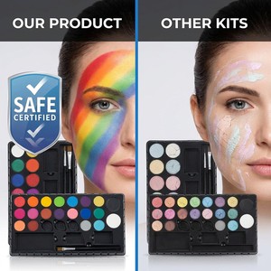 Kit Profesional de Pintura Facial de 20 Colores, No Tóxico, Set de Pintura Corporal para Niños, Paleta de Maquillaje de Grado Cosmético Seguro para Halloween - Product Image 5