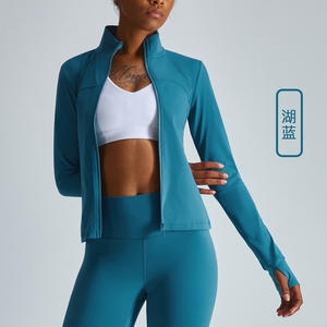 Conjunto de Yoga <span class=keywords><strong>LULU</strong></span> para Mujer, Primavera/Verano 2022, Ajustado, Color Nude, Sólido, Chaqueta Deportiva de Manga Larga - Product Image 3