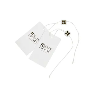 Benutzer definierte LOGO-Verpackung Großhandel Luxus Kleidungs stück Papier Tags Plastic Seal Hang Tag String
