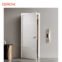 Porte plate en bois DERCHI, économique, insonorisée, pour projets hôteliers, chambre intérieure, porte moderne en bois massif insonorisée