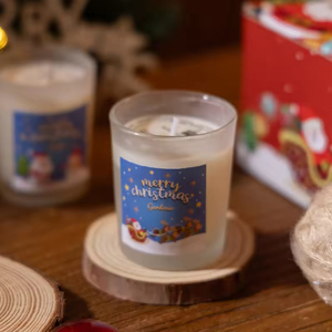 Velas Aromáticas de Cera de Soja al por Mayor con Diseño de Papá Noel y Muñeco de Nieve en Vaso de Vidrio para Reventa - Product Image 4
