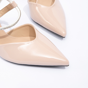 <span class=keywords><strong>Tacchi</strong></span> alti a Stiletto con punta chiusa in stile 2025 da donna primavera estate nuove scarpe da donna aperte a punta con strass senza schienale - Product Image 3