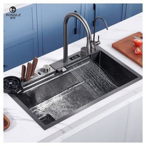 Lavello da <span class=keywords><strong>Cucina</strong></span> Singolo in Acciaio Inox, Rettangolare Nero Nano, Lavello Moderno per <span class=keywords><strong>Cucina</strong></span> - Product Image 6