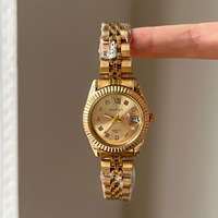 Montres pour femmes en acier inoxydable avec calendrier, montres classiques vintage pour étudiantes, montres pour femmes avec diamants et date