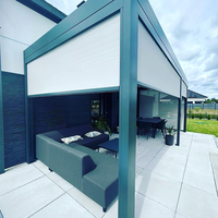 Système de pergola automatique résistant aux intempéries pour patio extérieur, avec télécommande et capteur de pluie, sans entretien, directement de l'usine