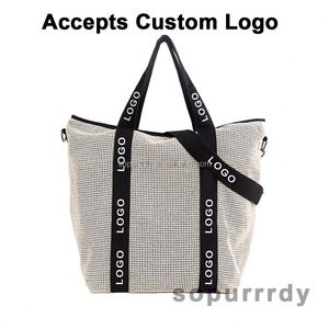 Custom Logo <b>Tote</b> Bag Hand-knitted Shoulder <b>Tote</b> Fairycore Bag Hollow Womens Shoulder Handbag Large Foldable Mesh Shopping Bag - Product Image 3