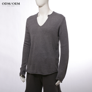 Custom Men Solid Color Winter Knit <strong>Cricket</strong> Sweater V Neck 100% Cotton Pullover <strong>Jumper</strong> for Men - Product Image 3
