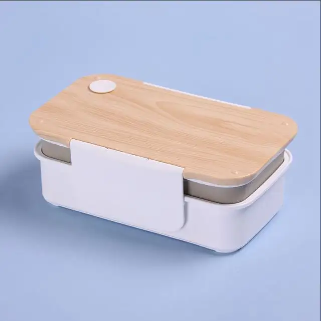 Toptan 1.2L Modern japon ahşap tasarım iş için öğle yemeği için Bento kutusu gıda sınıfı çevre dostu PP tazelik koruma